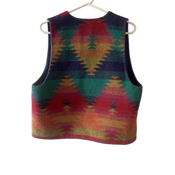 Rhonda Stark Vest Womens Large Southwest Wool Blend Western Aztec Pattern Boho - Picture 5 of 5